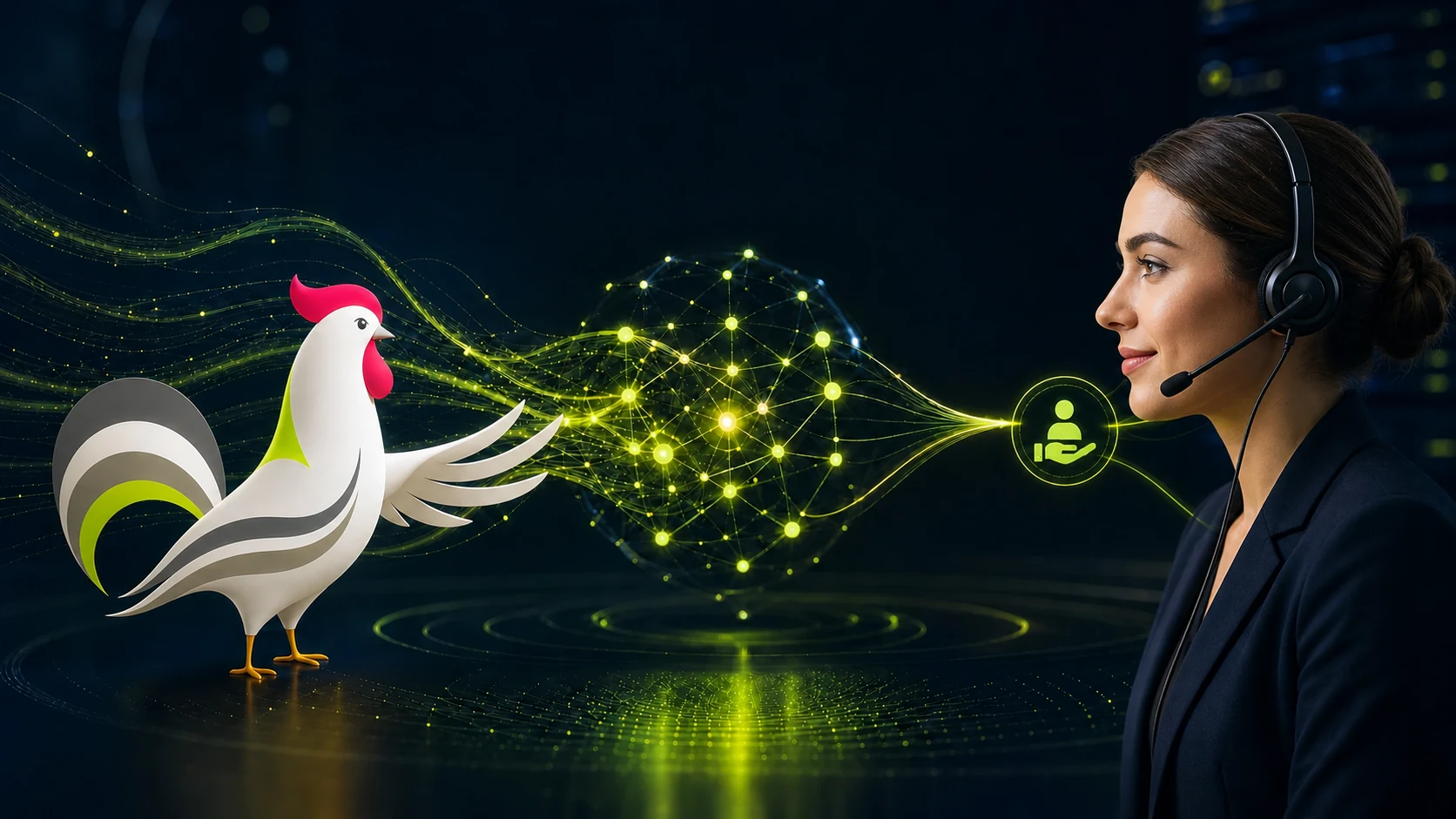 Intelligence vocale Orakina avec transfert de l'appel vers un humain